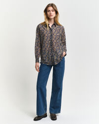 Relaxed Fit Paisley Cotton Silk Shirt