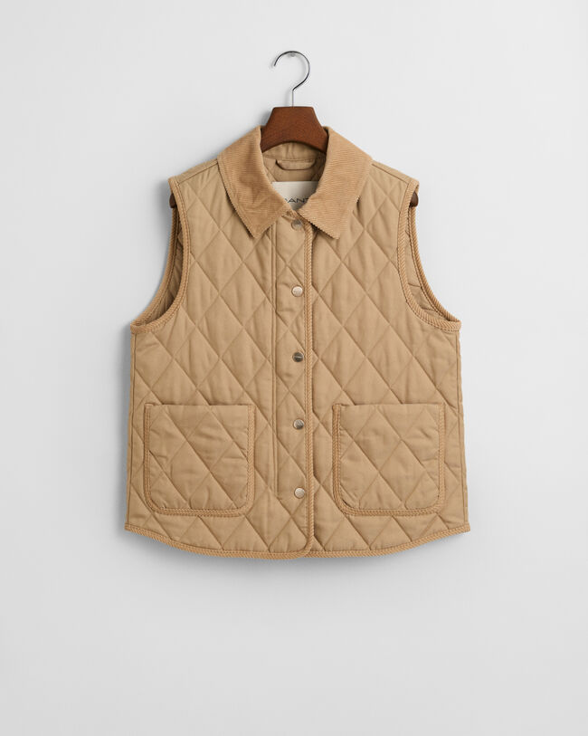 Quilted Corduroy Detailed Vest