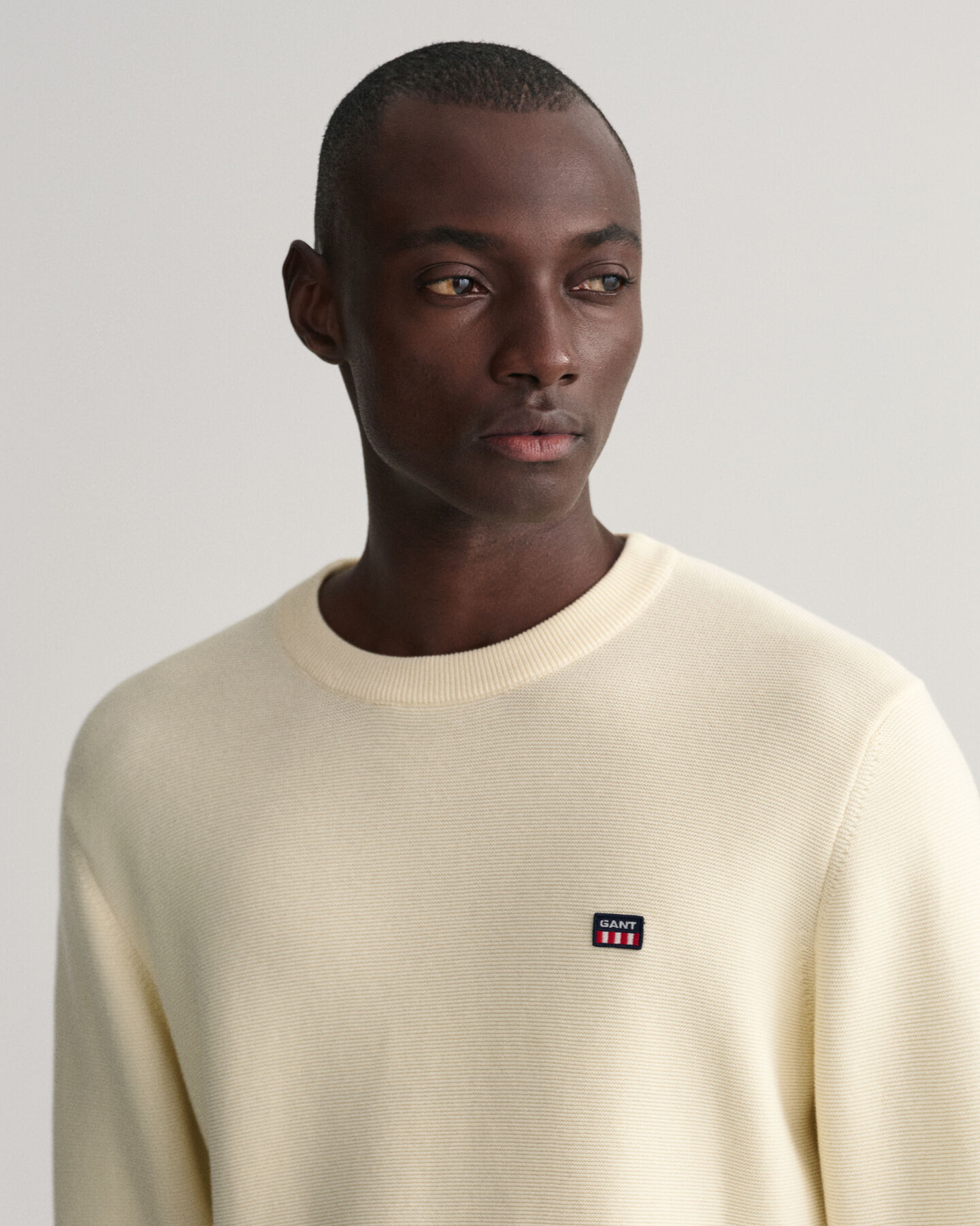 Light Texture Crew Neck Sweater