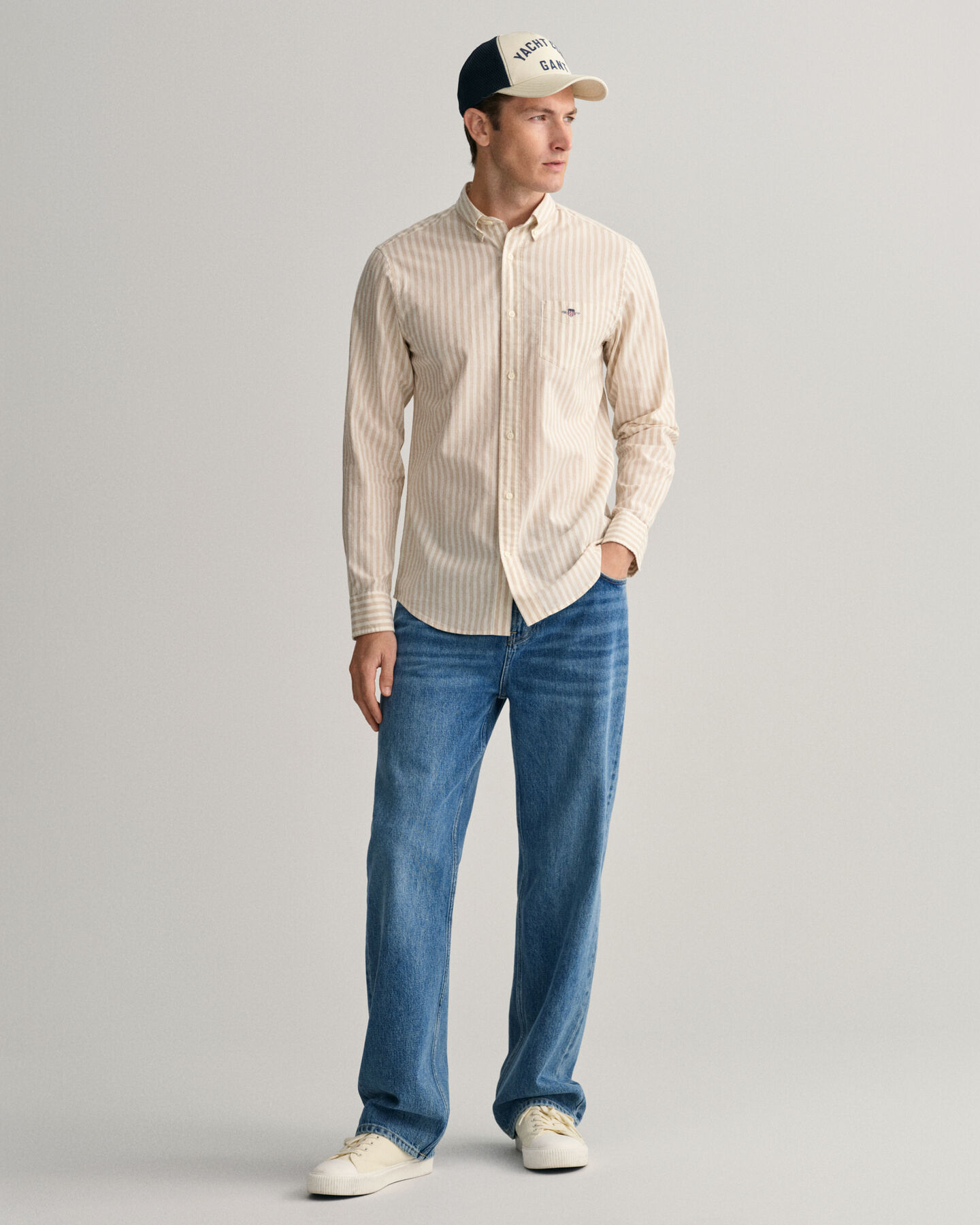 Regular Fit Striped Cotton Linen Shirt