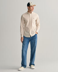 Regular Fit Striped Cotton Linen Shirt