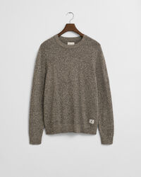 Wool Blend Mouliné Crew Neck Sweater