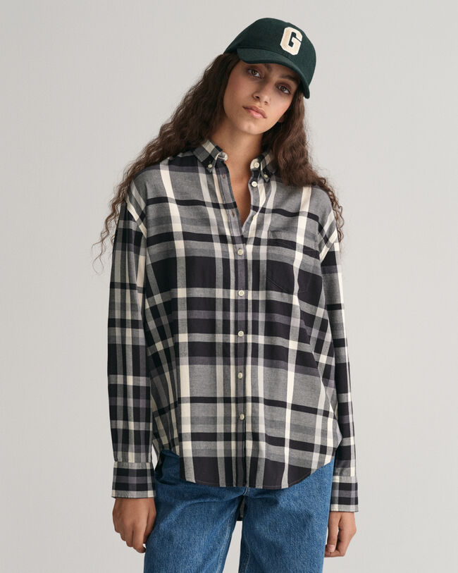 Relaxed Fit Checked Flannel Shirt