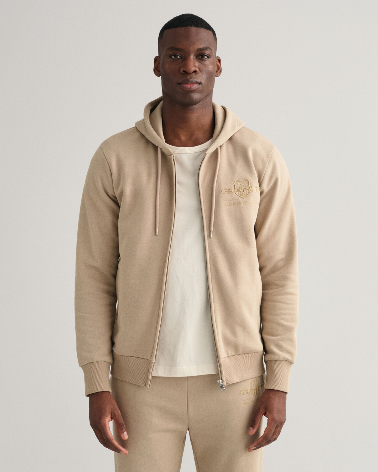Tonal Shield Zip Hoodie