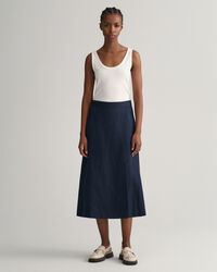 Linen Viscose Midi Skirt