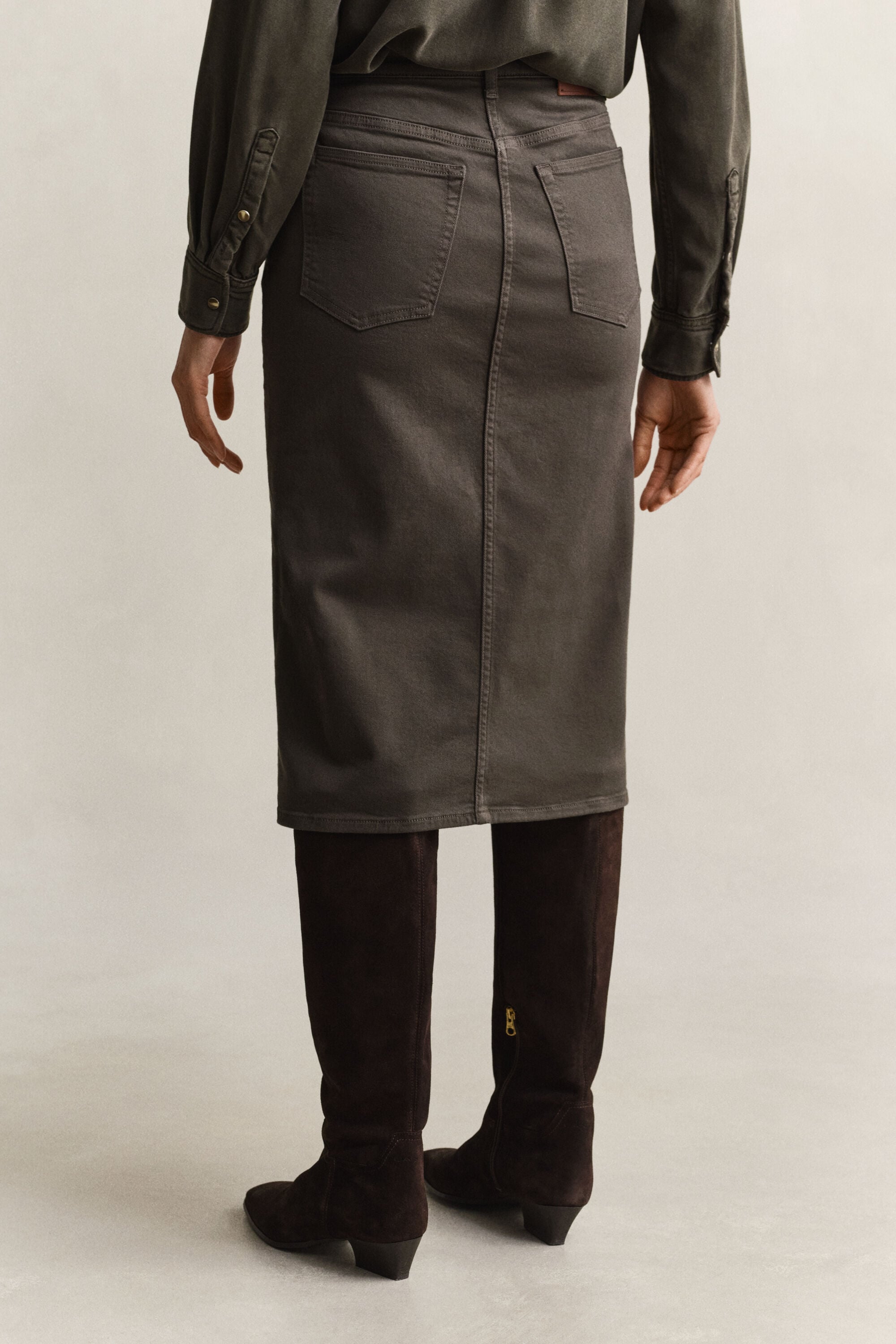 Twill Colored Pencil Skirt