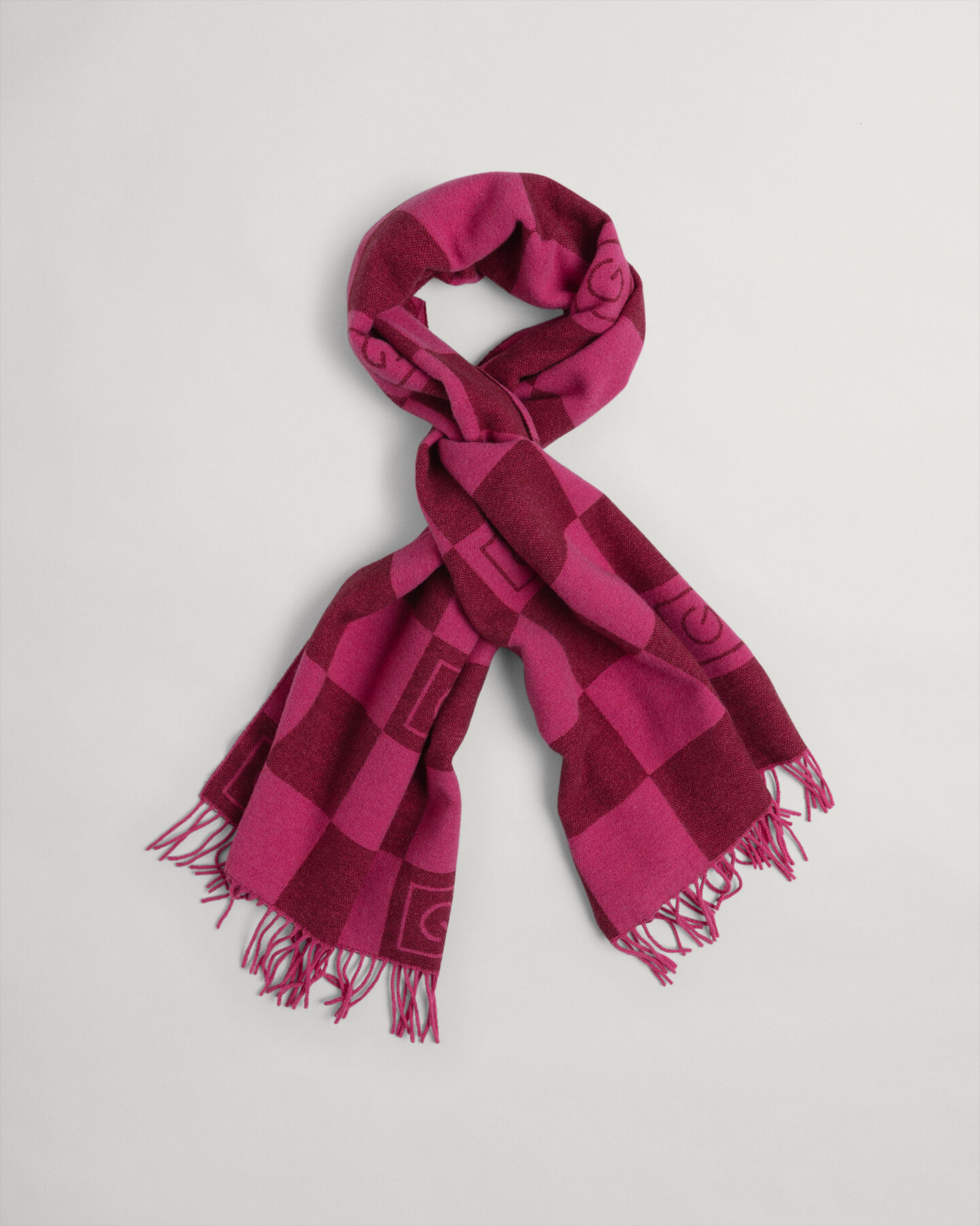 Tonal Check Wool Scarf