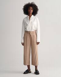 Wide Leg Cropped Belted Pants
