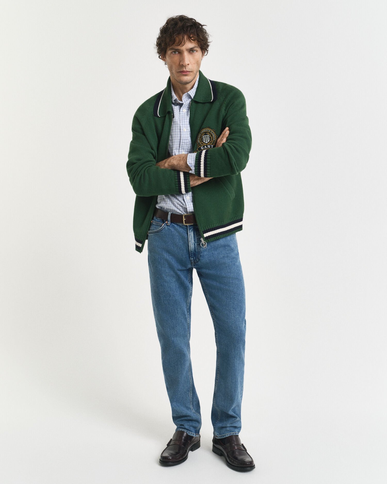 Regular Fit Micro Checked Classic Poplin Shirt