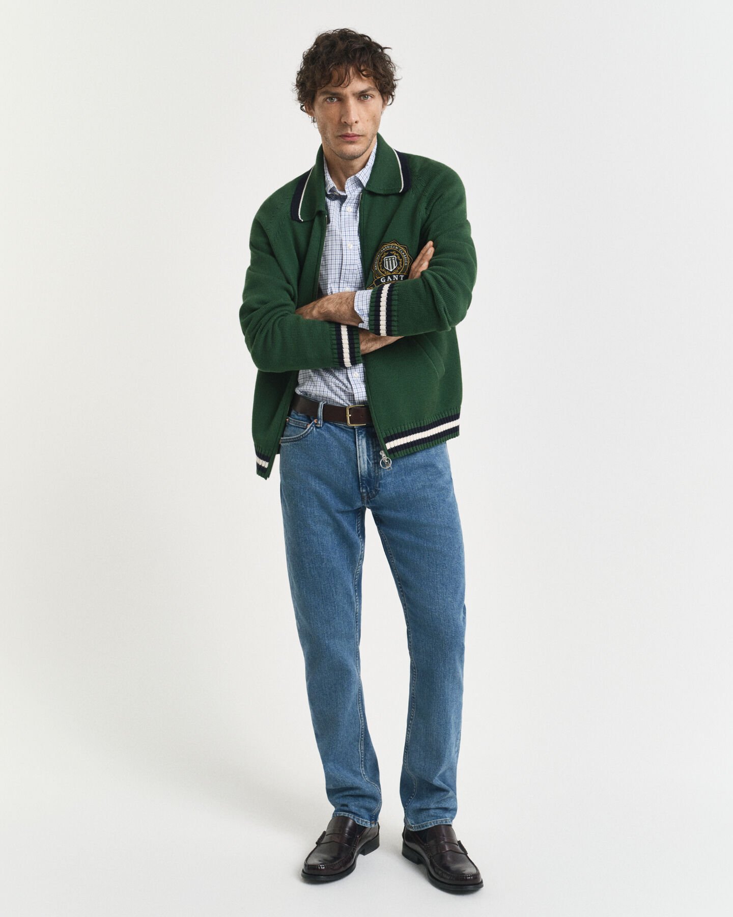 Regular Fit Micro Checked Classic Poplin Shirt