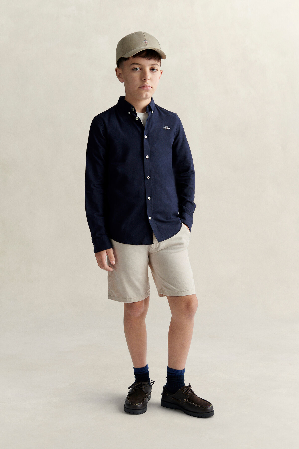 Teen Boys Shield Oxford Shirt — EVENING BLUE