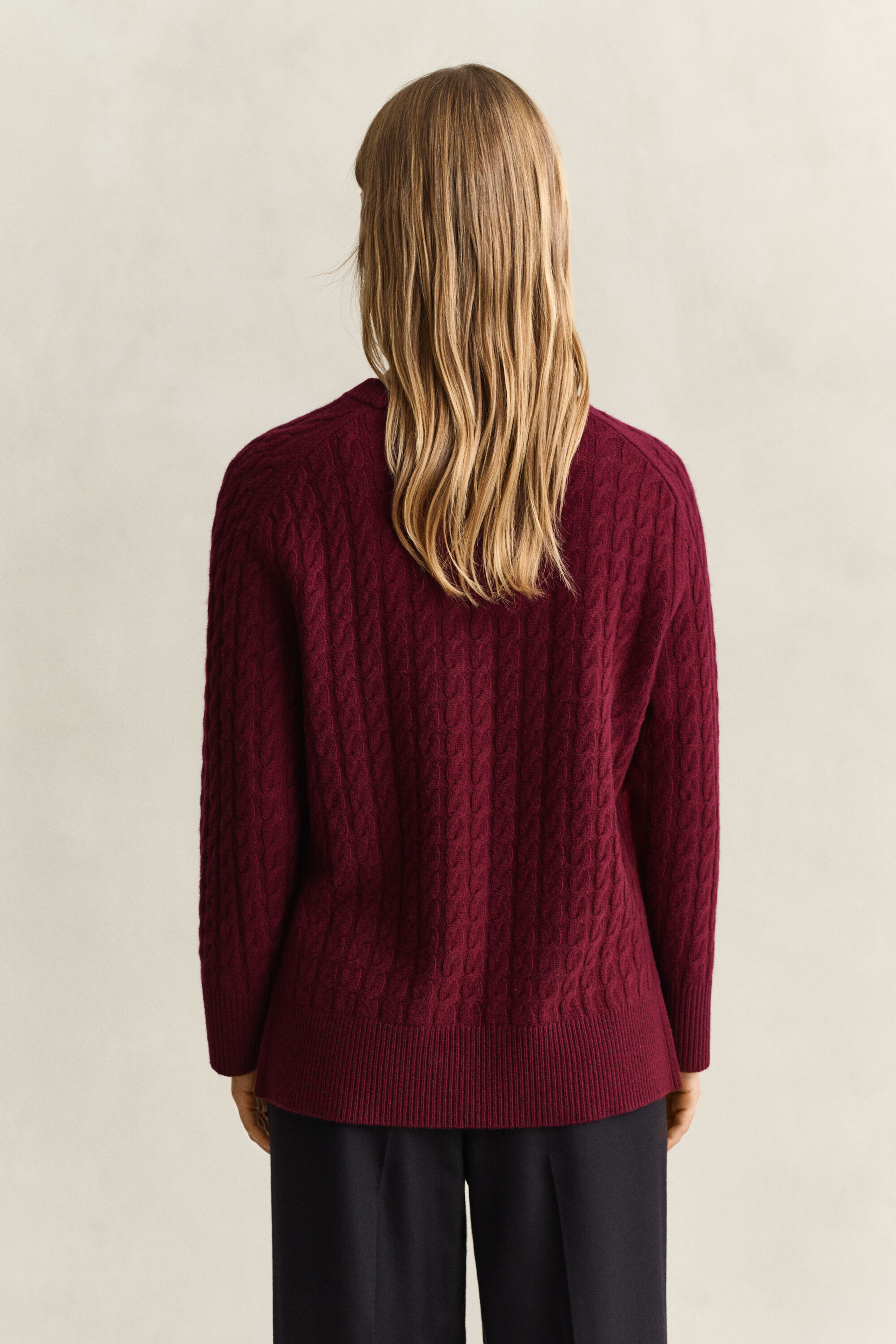 Wool Cashmere Cable Knit Sweater