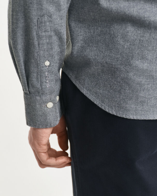 Regular Fit Melange Flannel Shirt