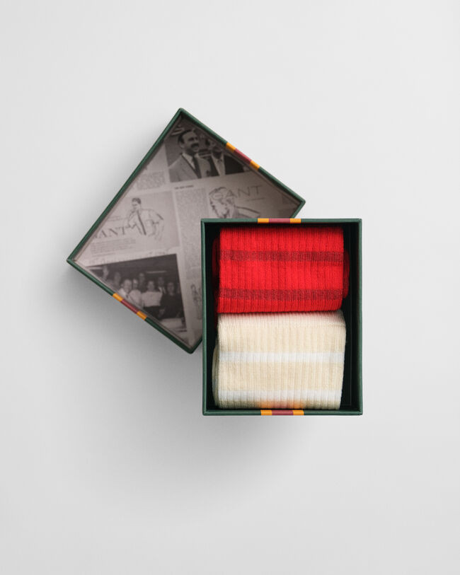 2-Pack Metallic Striped Socks Gift Box