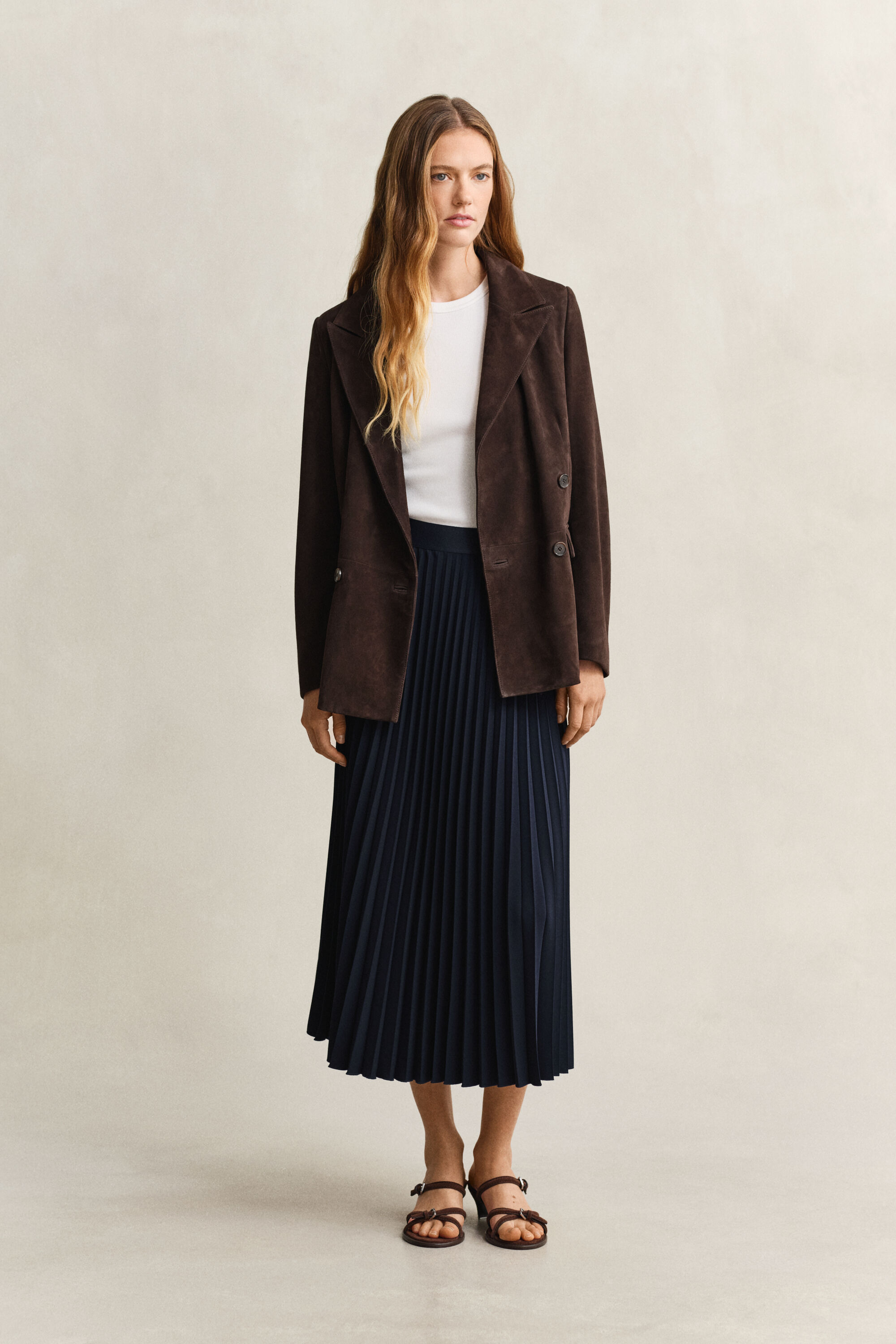Pleated Midi Skirt