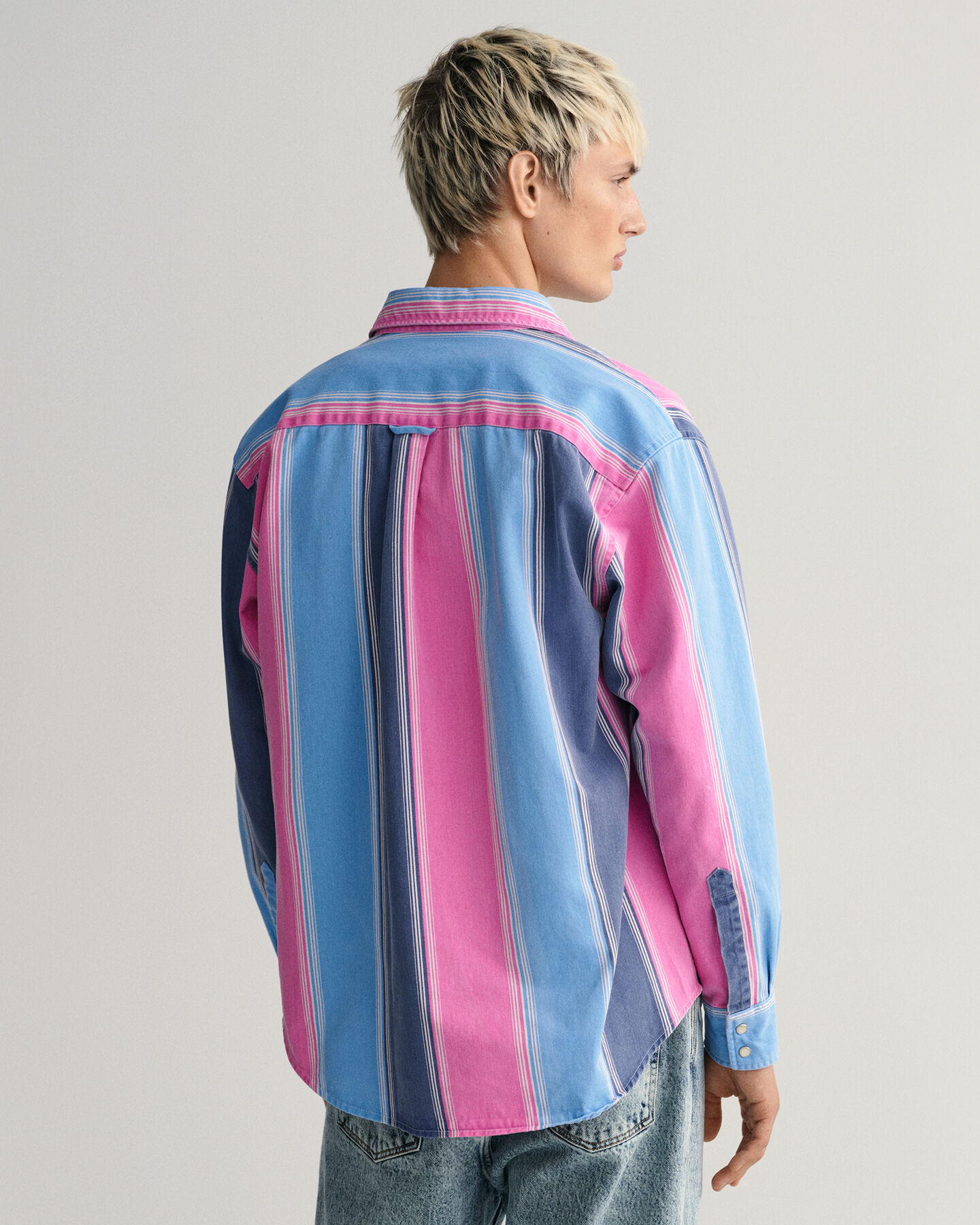 Relaxed Fit Striped Heavy Twill Shirt