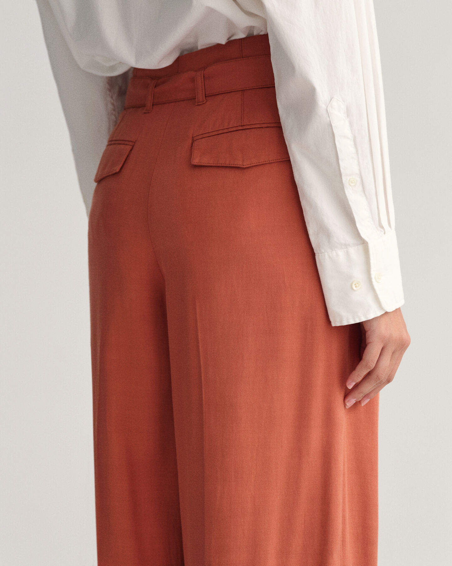 Wide Leg Cropped Belted Pants