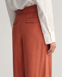 Wide Leg Cropped Belted Pants