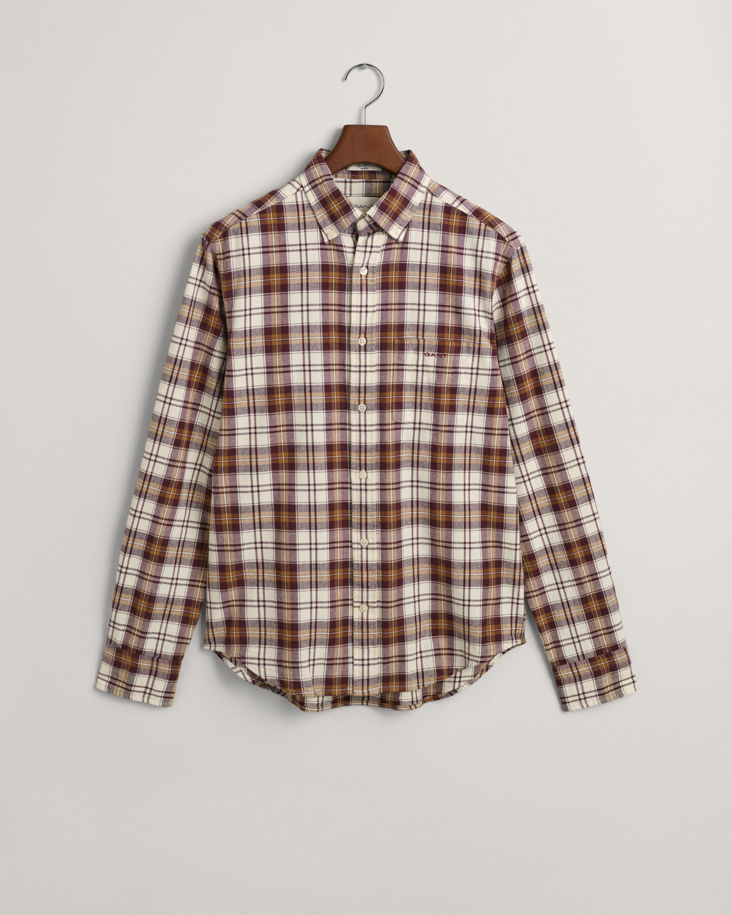Regular Fit Checked Brushed Oxford Shirt