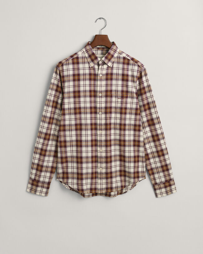 Regular Fit Checked Brushed Oxford Shirt