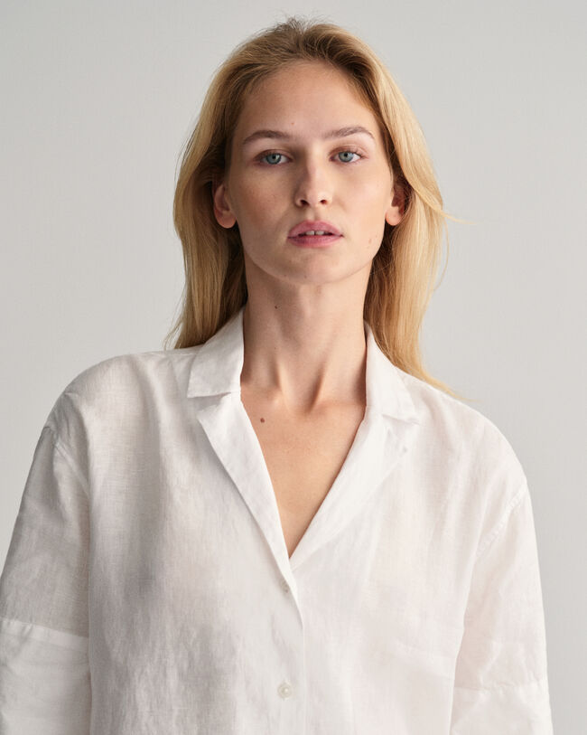 Relaxed Fit Linen Short Sleeve Shirt