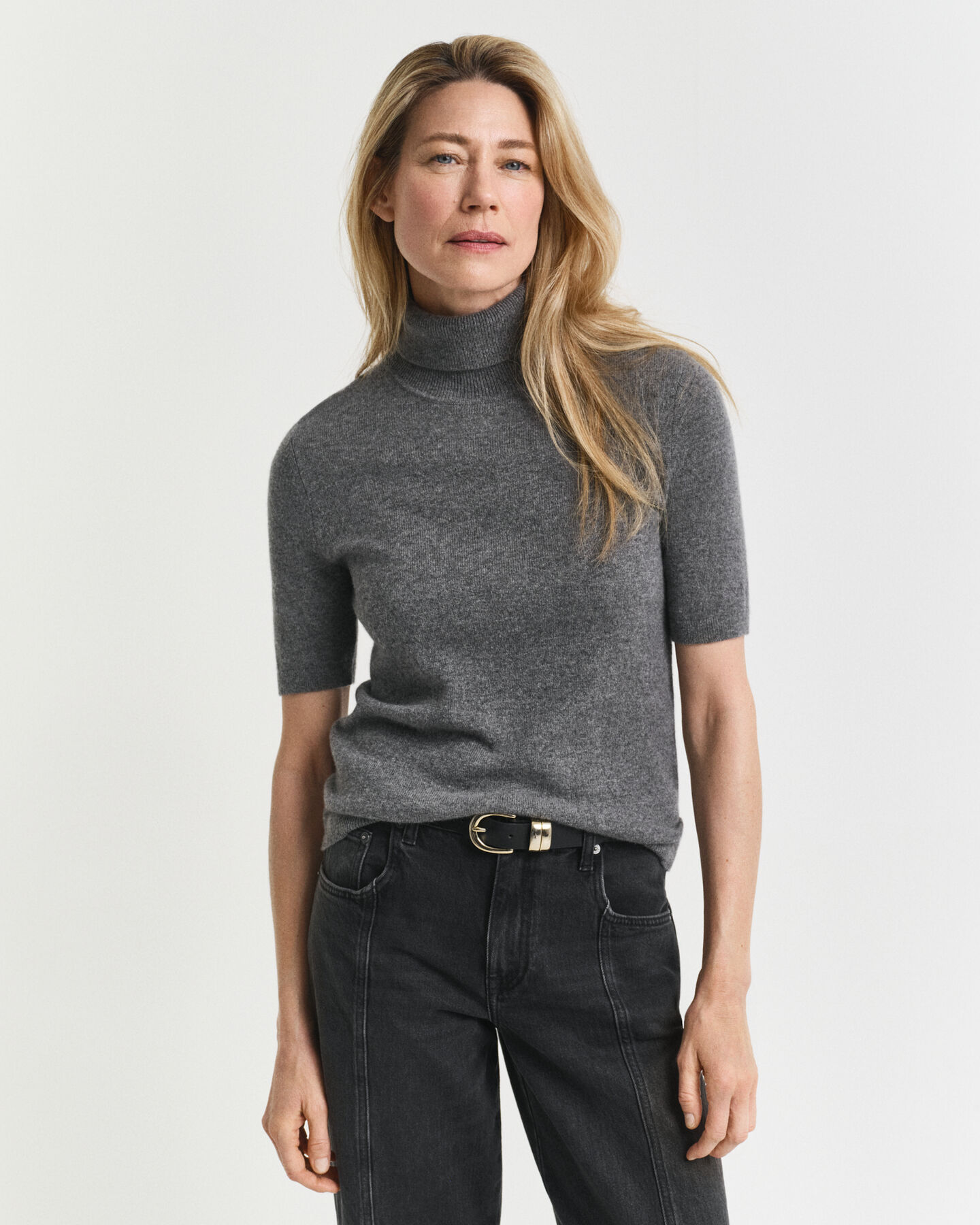 Short Sleeved Cashmere Turtleneck Sweater
