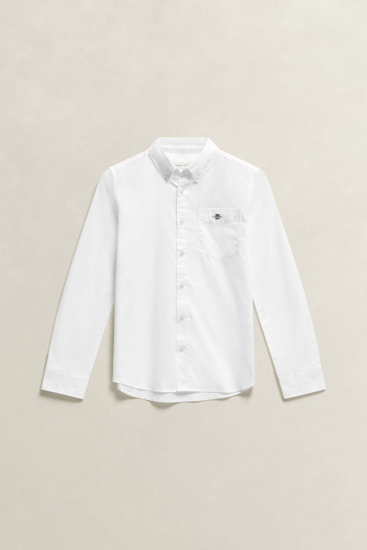 Teen Boys Shield Poplin Shirt — WHITE