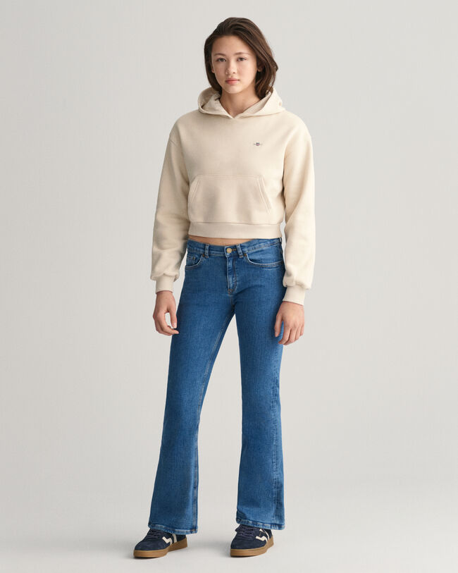 Teen Girls Shield Cropped Hoodie