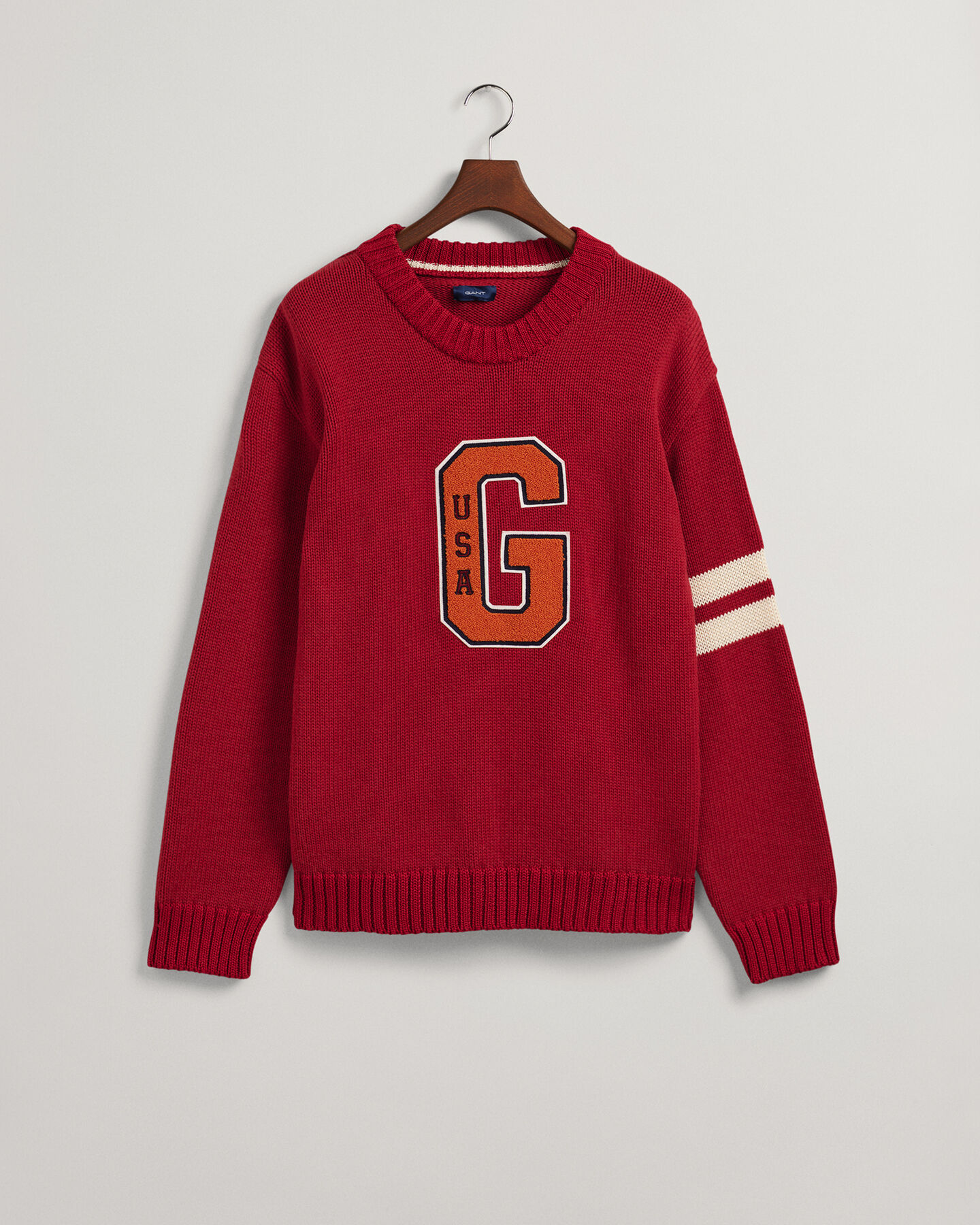 Oversized Letterman Crew Neck Sweater