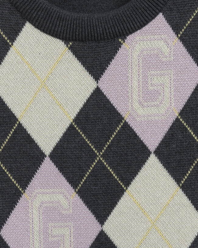Teen Girls Argyle Knit Vest