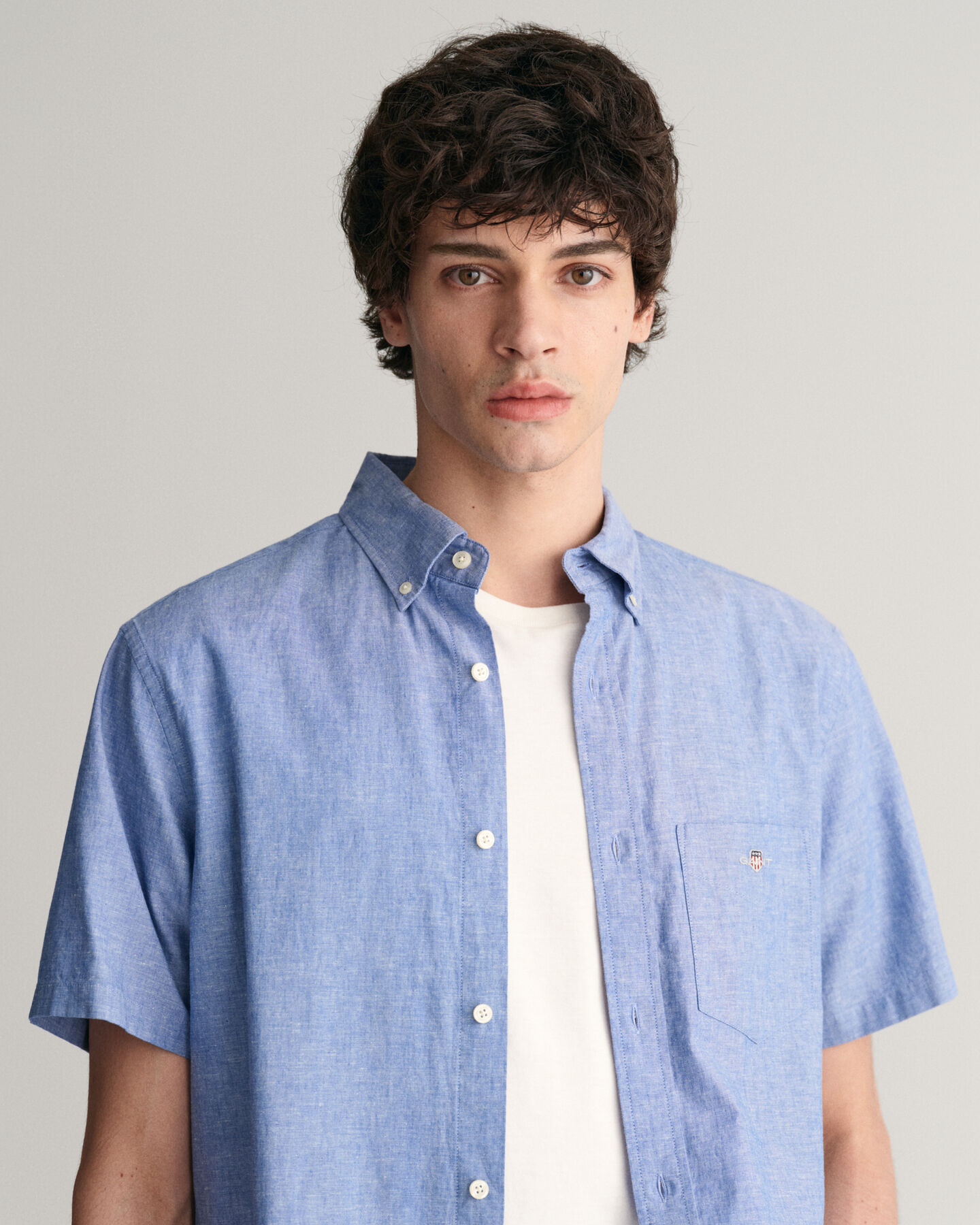 Regular Fit Cotton Linen Short Sleeve Shirt