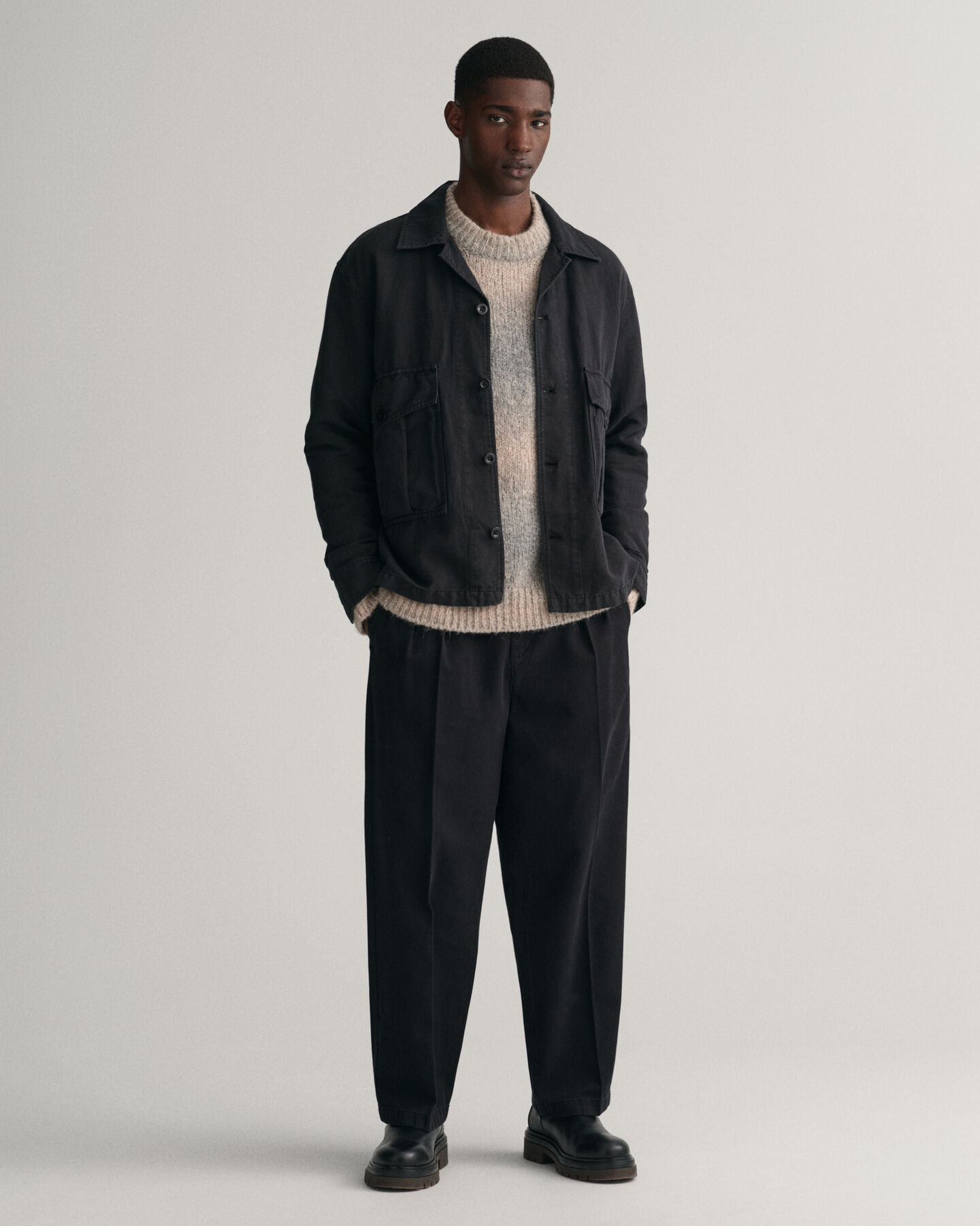 Pleated Twill Chinos