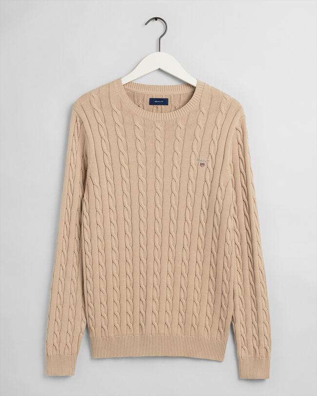 Cotton Cable Crew Neck Sweater