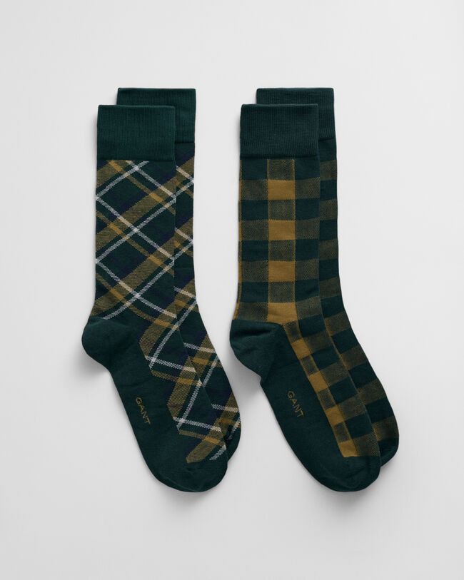 2-Pack Checked Socks Gift Box