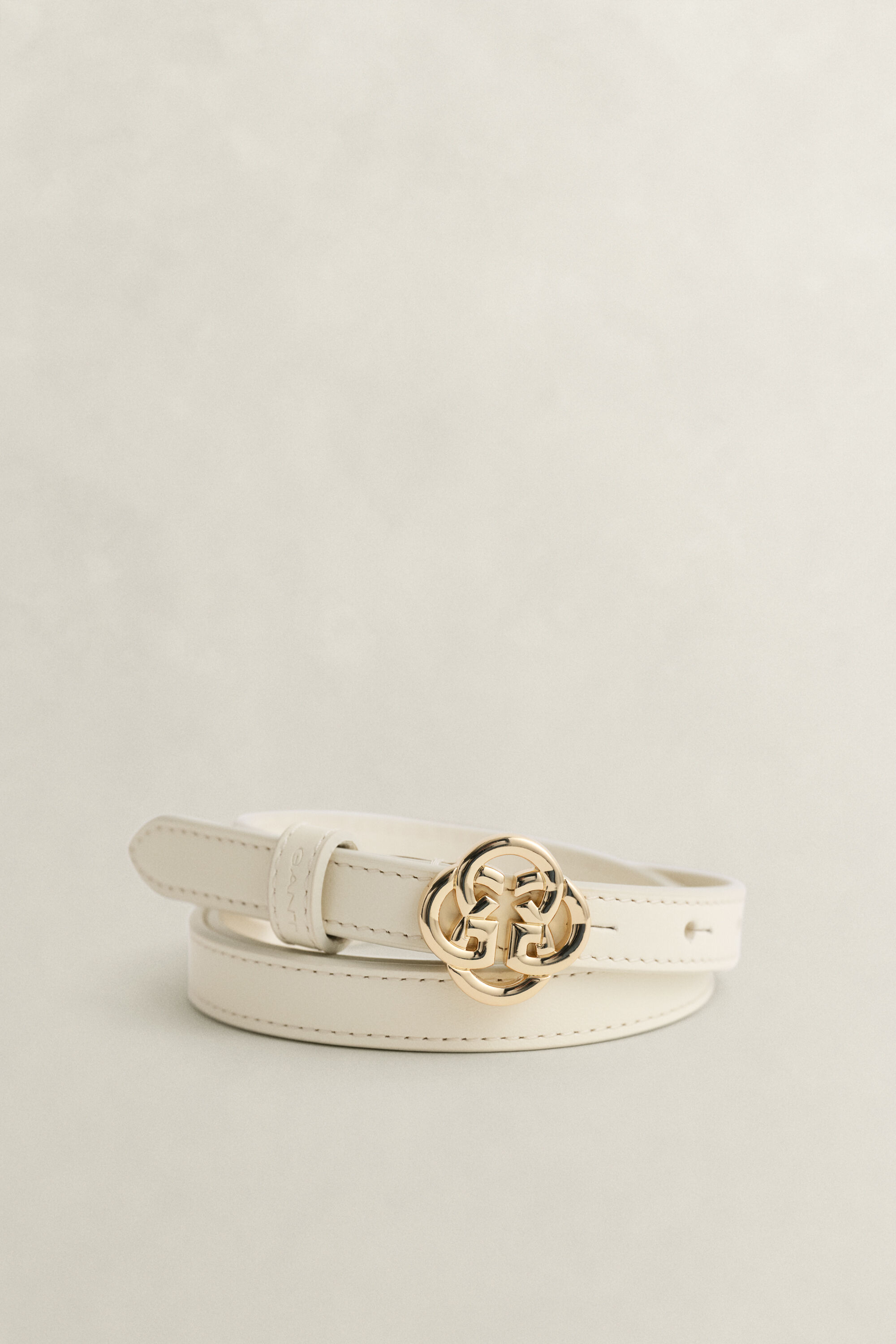 Monogram Buckle Leather Belt
