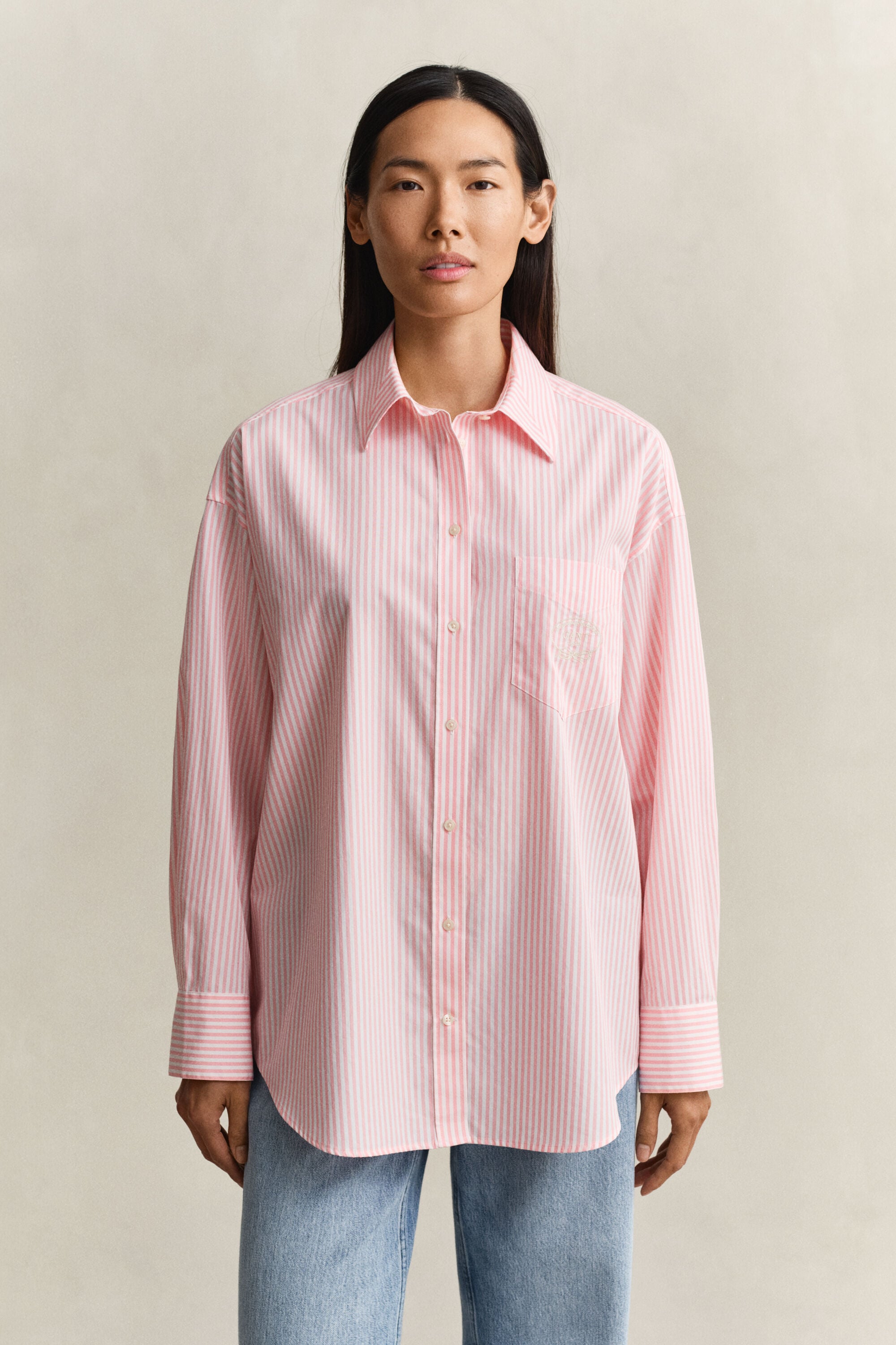 Oversized Classic Striped Poplin Shirt