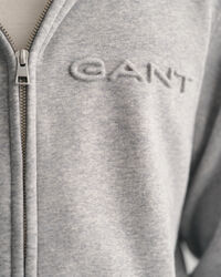 Embossed Zip Hoodie