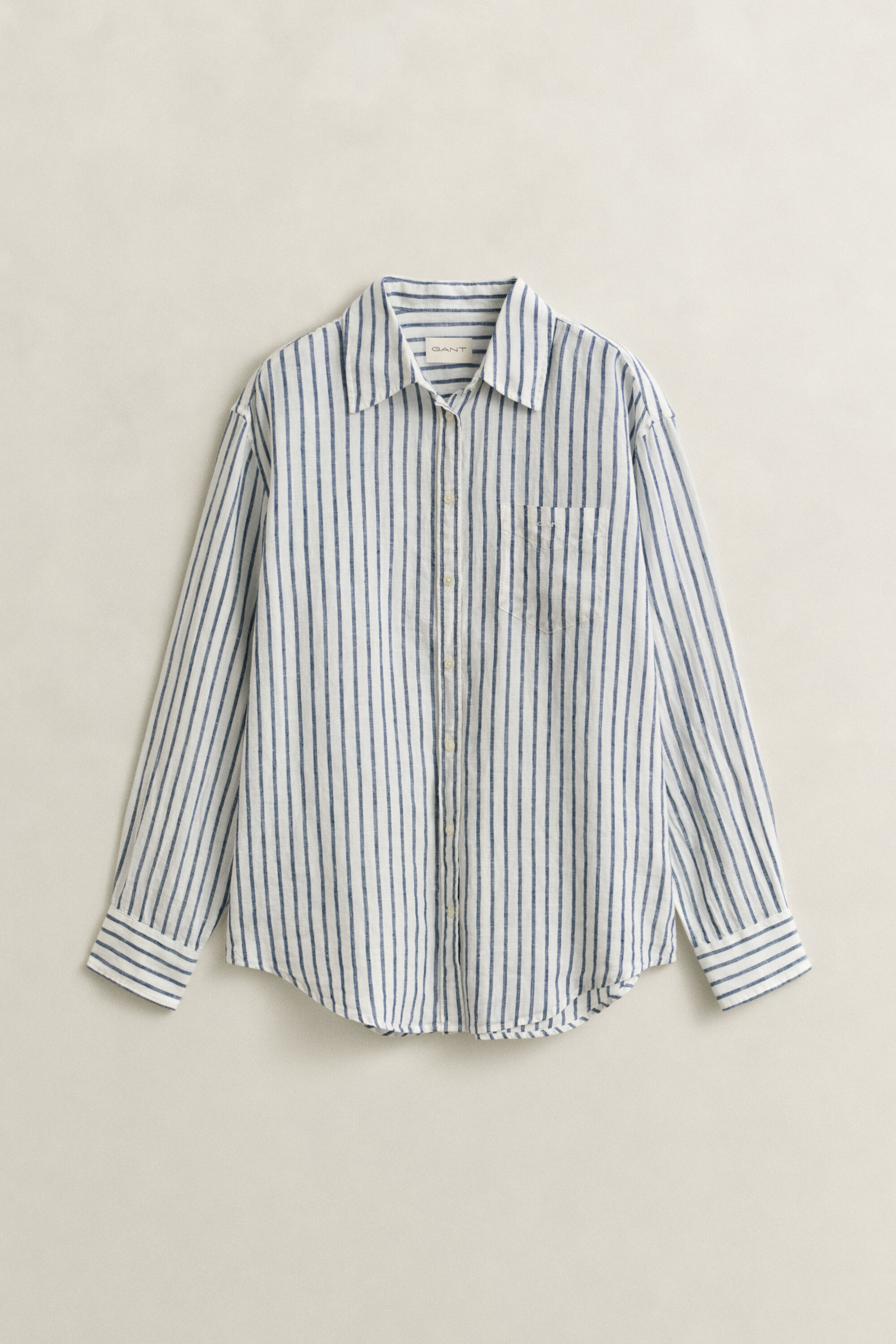 Relaxed Fit Striped Linen Shirt