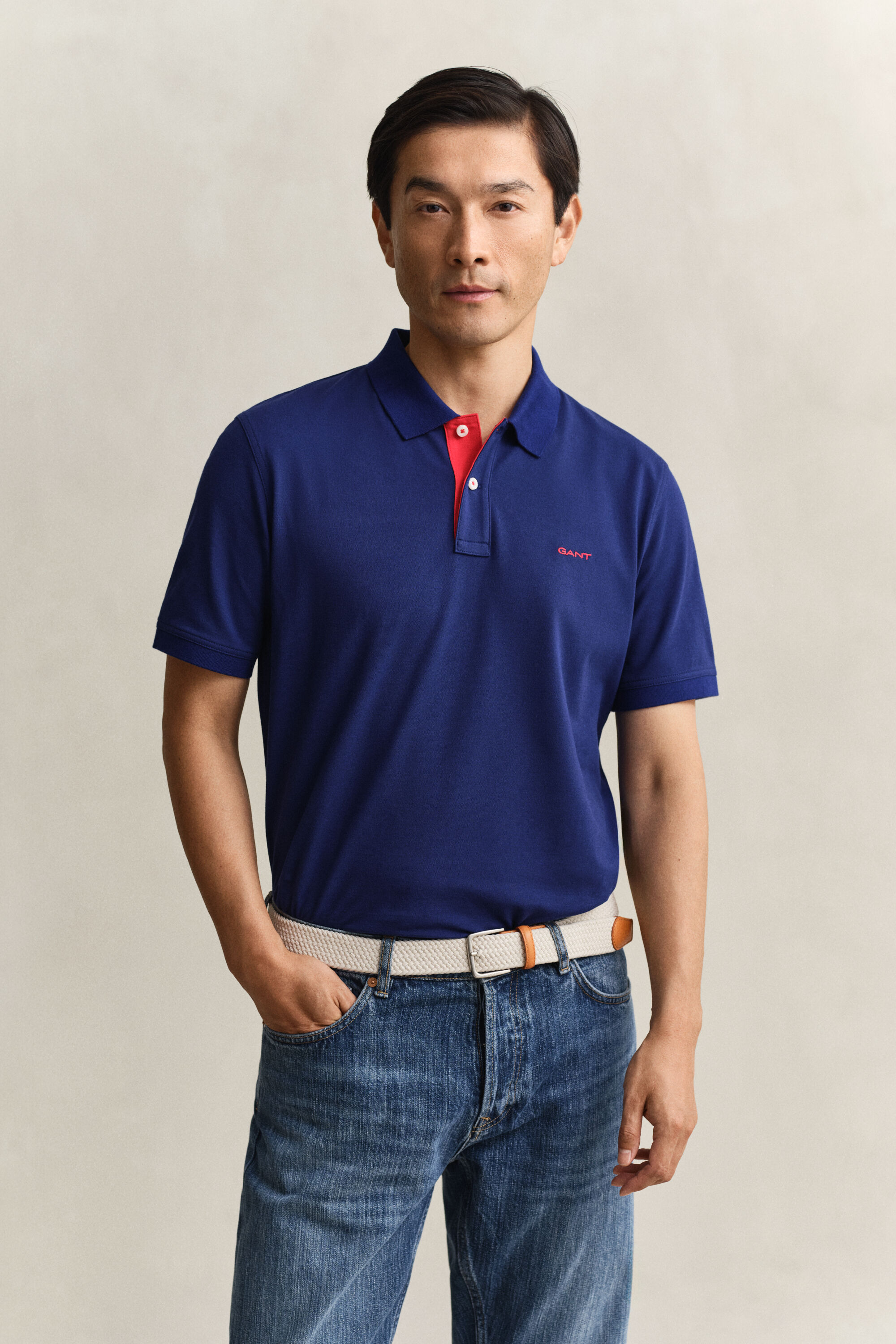 Contrast Piqué Polo Shirt