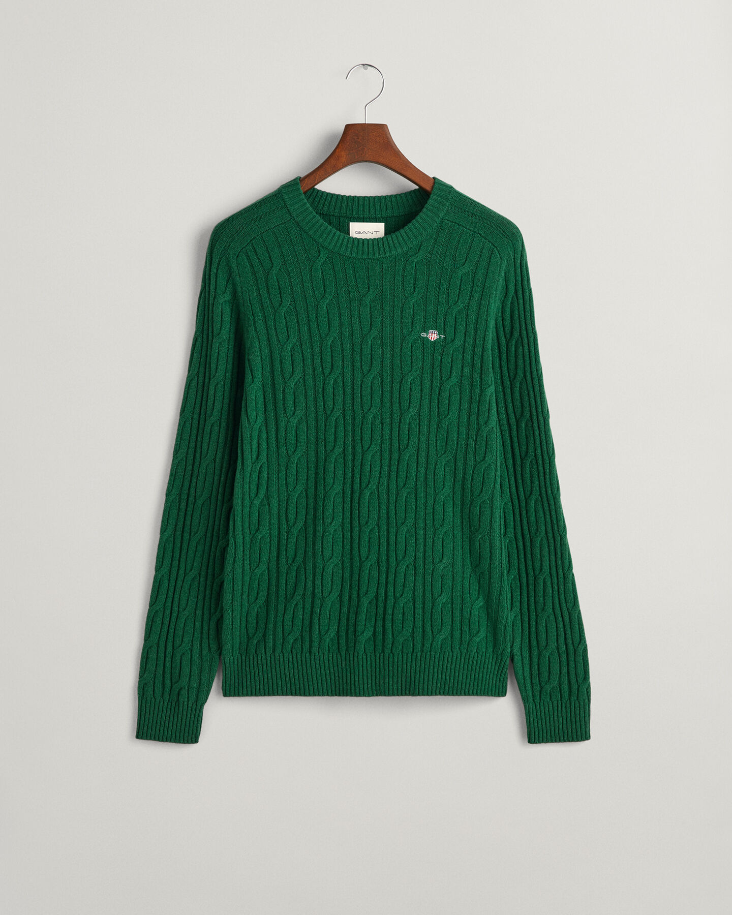 Lambswool Cable Knit Crew Neck Sweater