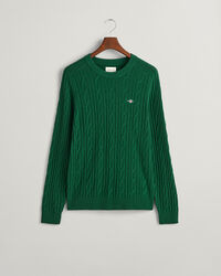 Lambswool Cable Knit Crew Neck Sweater