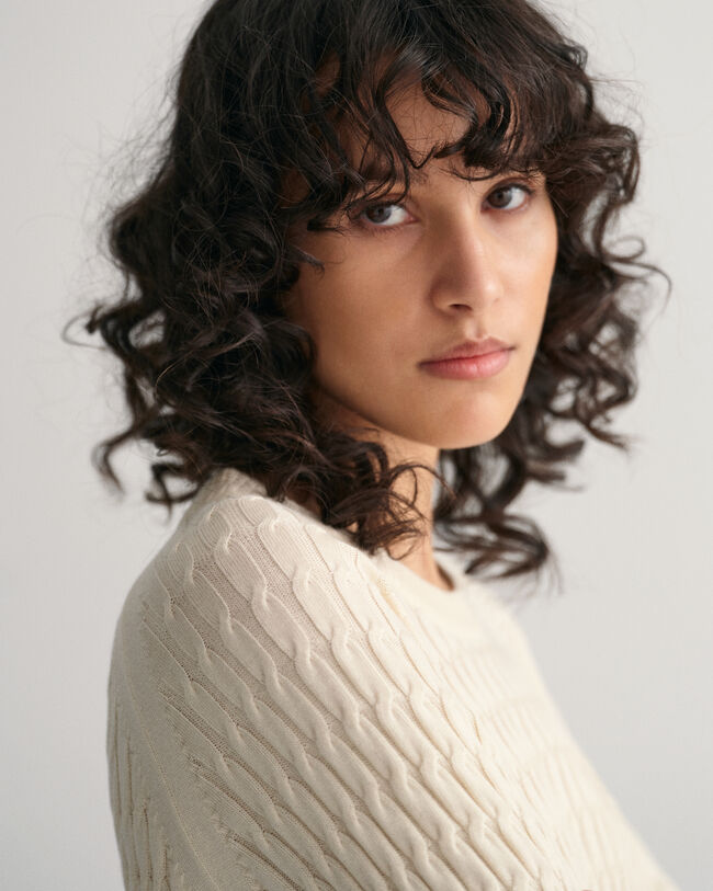 Cable Knit Crew Neck Dress