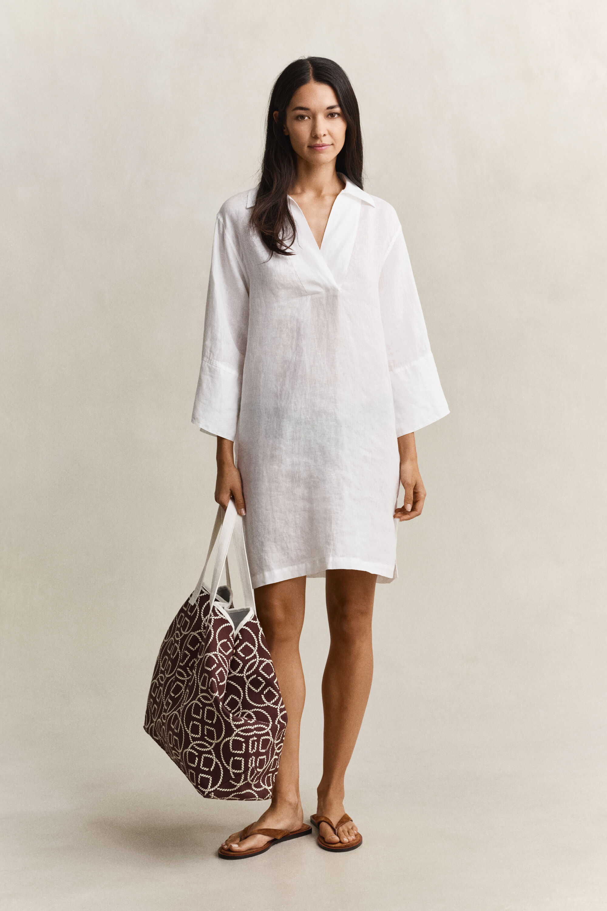 Popover Linen Dress