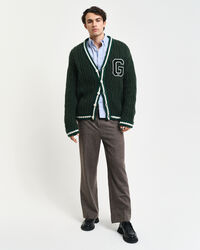 Seasonal G Cable Knit Cardigan