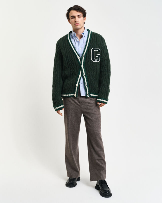 Seasonal G Cable Knit Cardigan