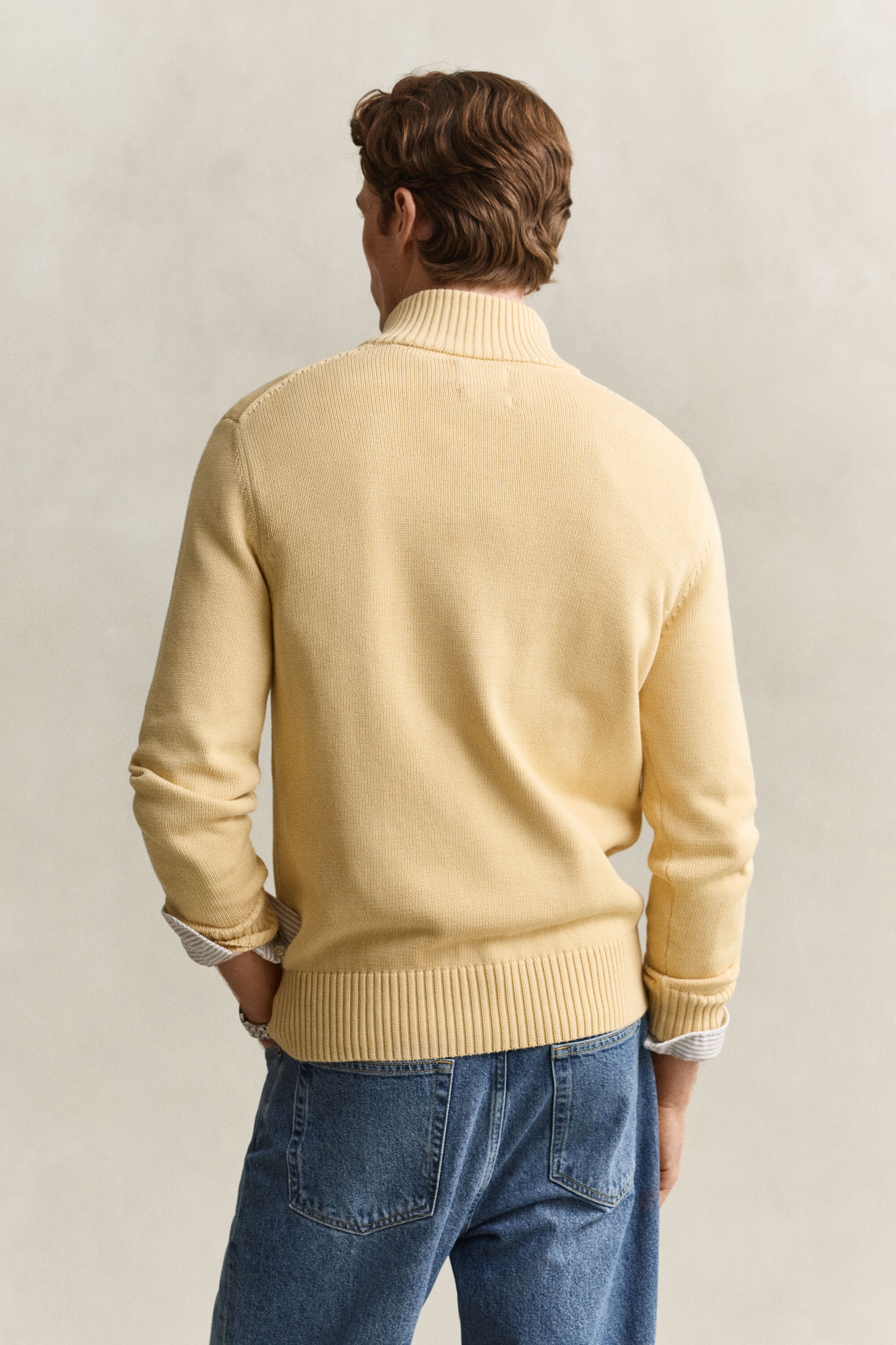 Supima Cotton Buttoned Neck Sweater