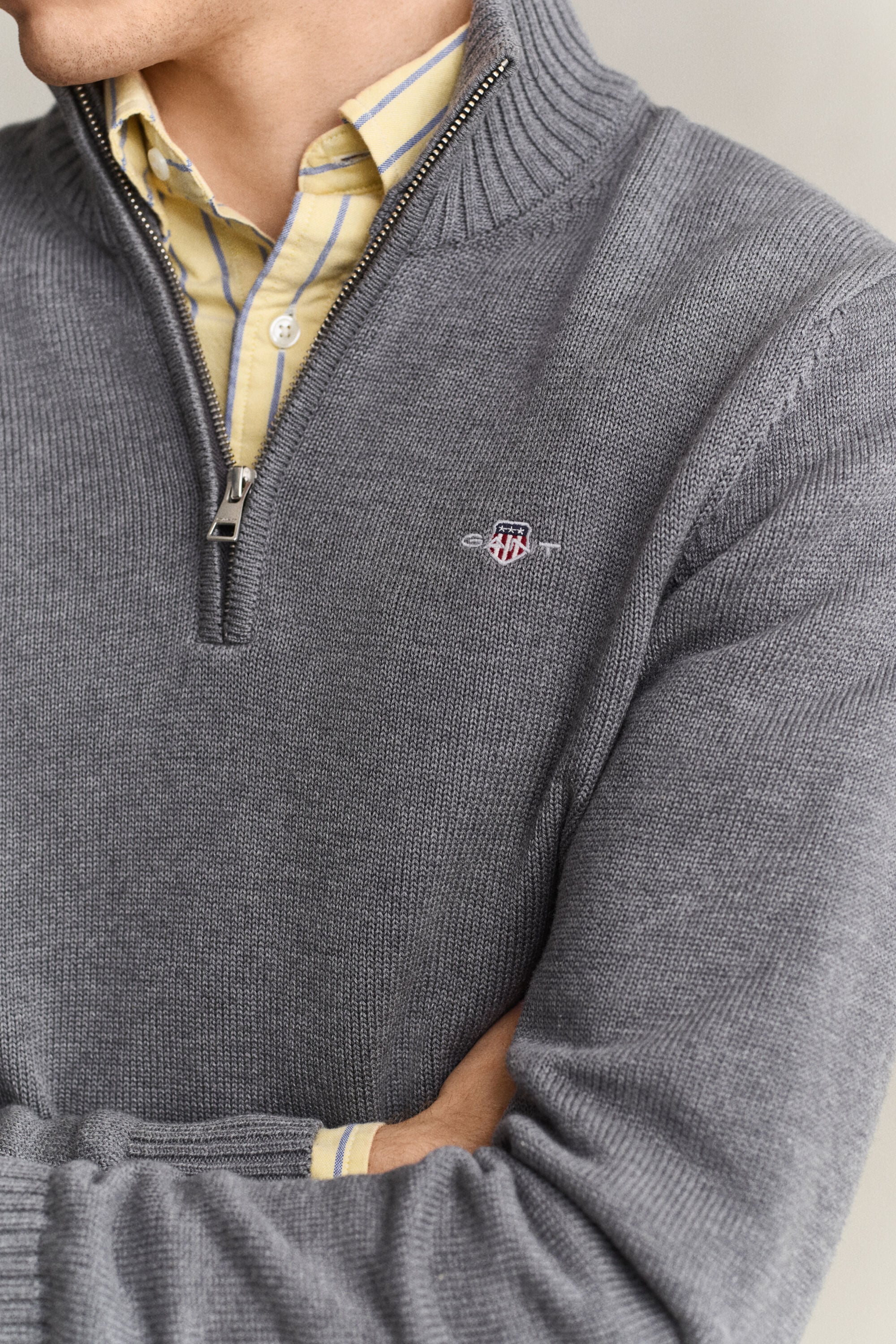 Casual Cotton Half-Zip Sweater