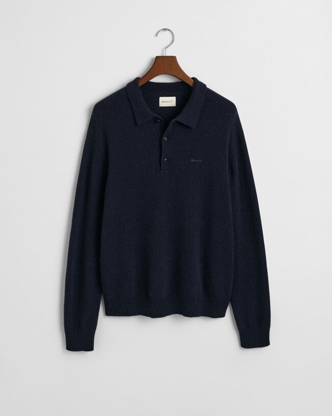 Wool Blend Polo Sweater