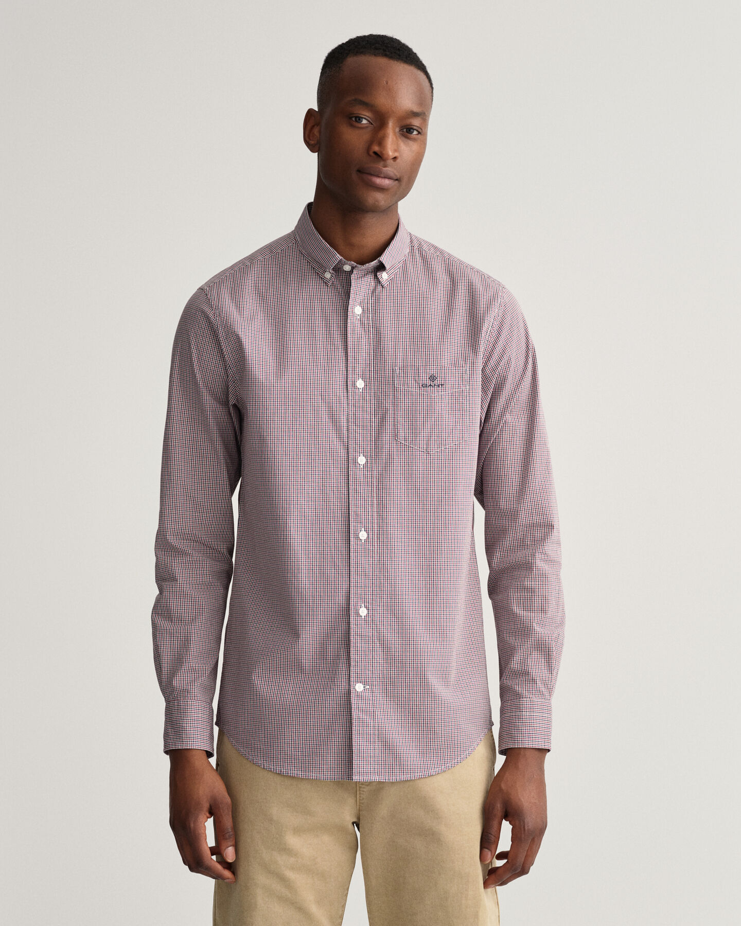 Regular Fit Poplin Micro Gingham Shirt
