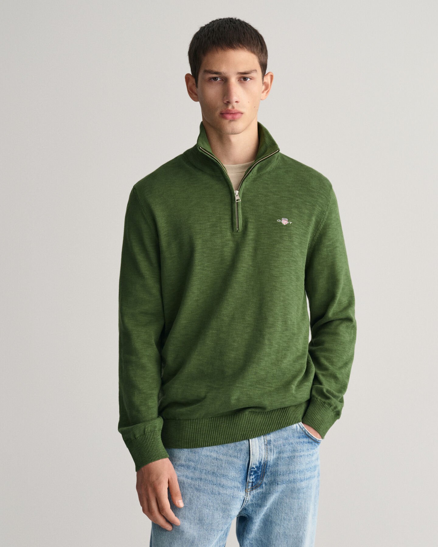 Cotton Flamme Half-Zip Sweater